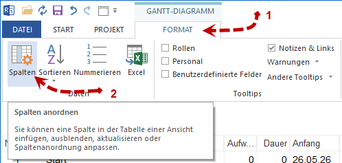 Spaltenauswahl