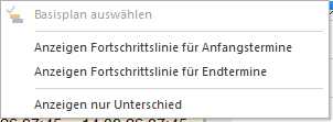 Kontextmenü im Soll-Ist-Vergleich